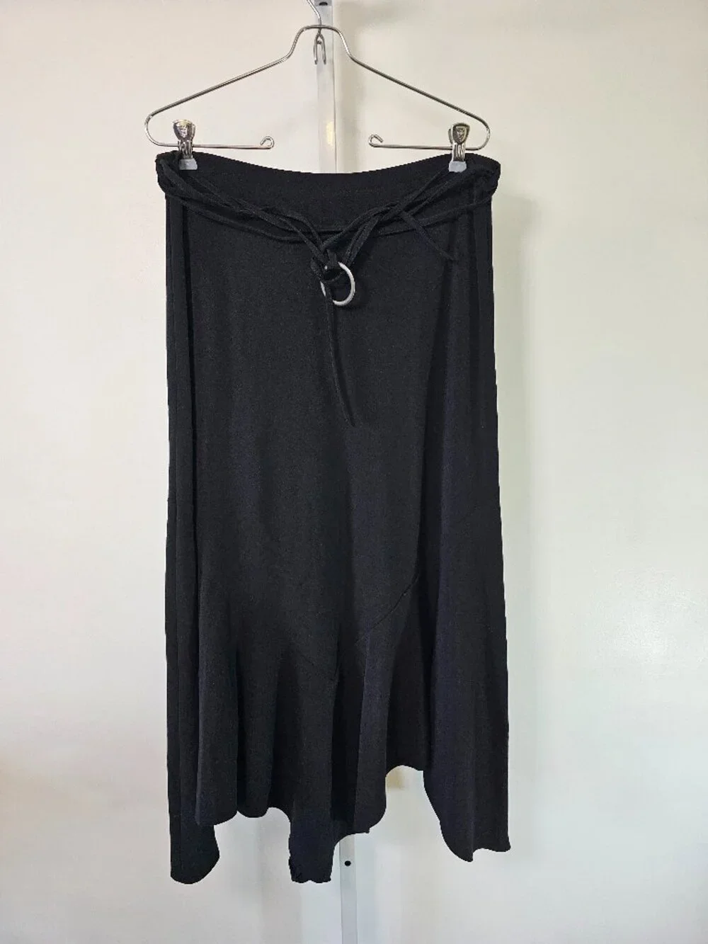 Larry Levine Skirt Black Midi Asymmetrical Goth Grunge 12